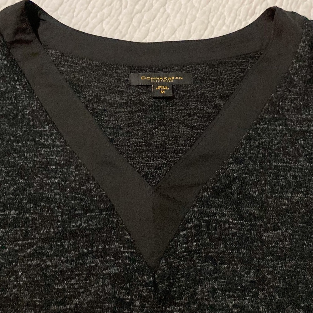 Donna Karan Sleepwear Sleep Top | Size M | 3/4‎ Sleeve | Relaxed Fit | Charcoal - Picture 4 of 7